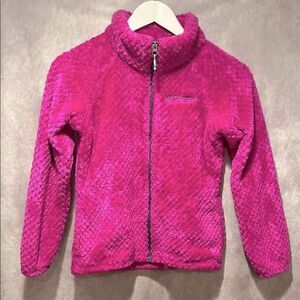 Columbia Pink Teddy Textured Fleece Jacket size medium